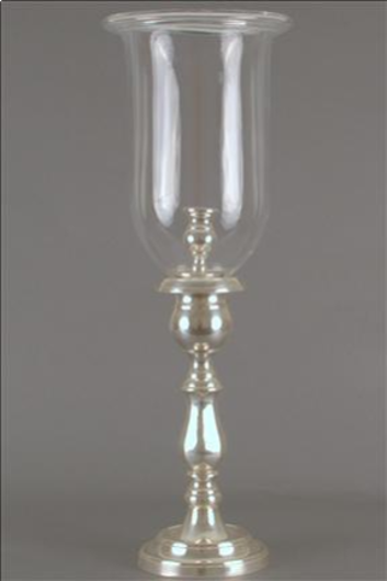 Picture of ENGLISH CANDLESTAND CLEAR FLUTED L SILVER