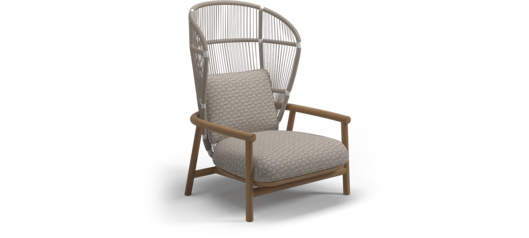 Picture of FERN HIGH BACK LOUNGE CHAIR (WHITE / WAVE BUFF)