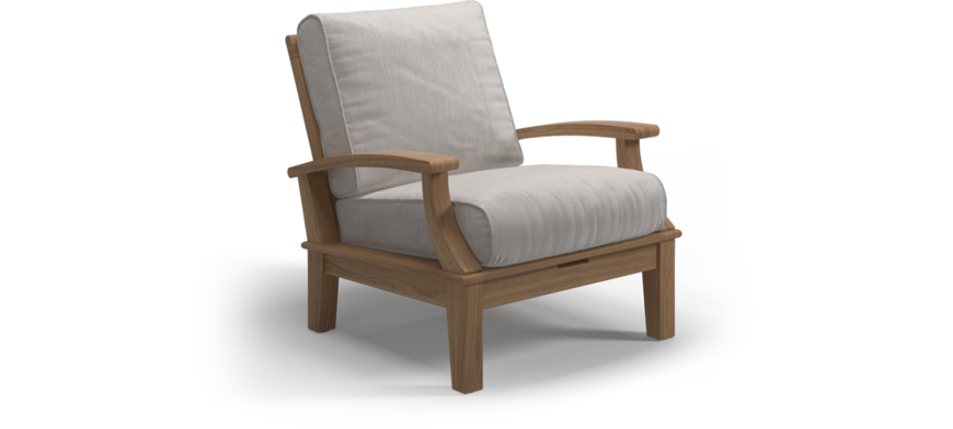 Picture of VENTURA RECLINING LOUNGE CHAIR (TEAK / ELITE FROST)