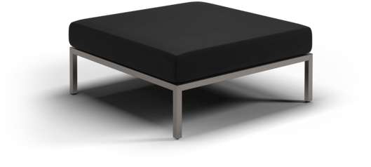 Picture of WEDGE OTTOMAN (EP STAINLESS STEEL / FIFE SOOT BLUE)