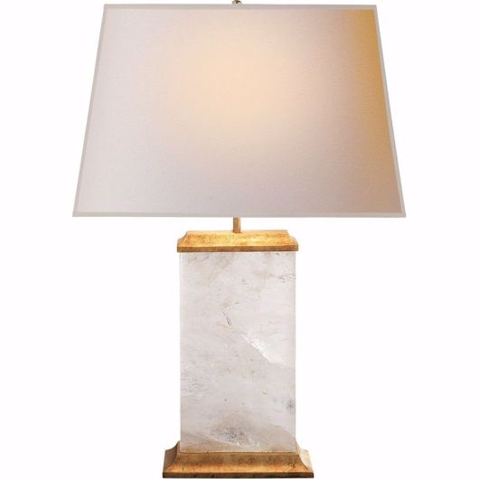 Picture of CRESCENT TABLE LAMP - QUARTZ & GOLD LEAF
