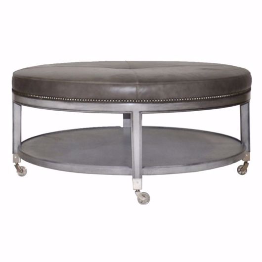 Picture of Edmonds Round Ottoman-Leather
