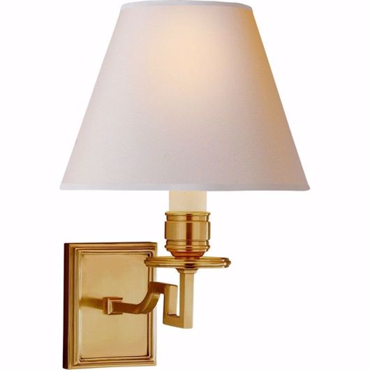 Picture of GREEK KEY SCONCE - NATURAL BRASS