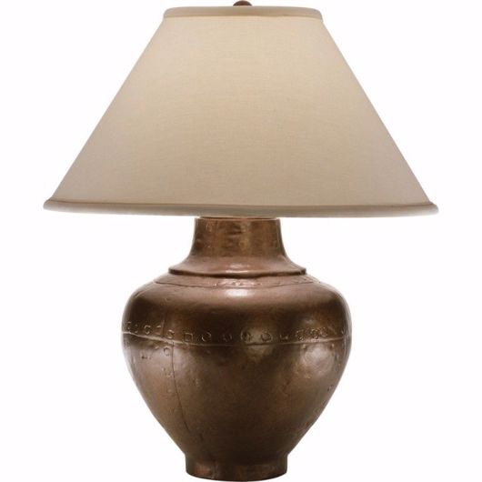 Picture of MISSION TABLE LAMP - COPPER/NATURAL FABRIC