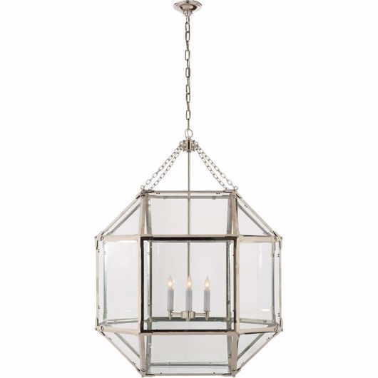 Picture of MORRIS LARGE LANTERN - POLISHED NICKEL WITH CLEAR GLASS