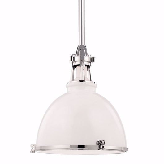 Picture of INDUSTRIA PENDANT- LARGE - WHITE & POLISHED NICKEL