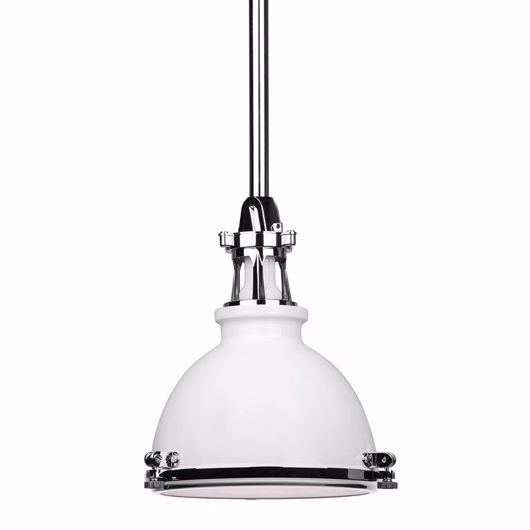 Picture of INDUSTRIA PENDANT--SMALL - WHITE & POLISHED NICKEL