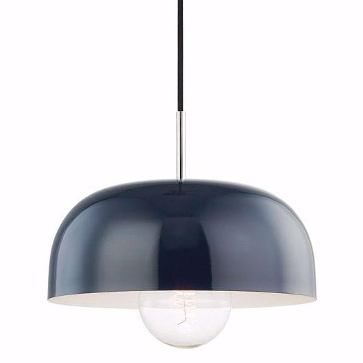 Picture of PACIFIC PENDANT MEDIUM - NAVY- POLISHED NICKEL
