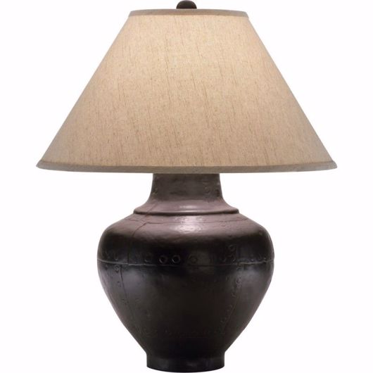 Picture of MISSION TABLE LAMP - ANTIQUE RUST/BRUSSELS LINEN