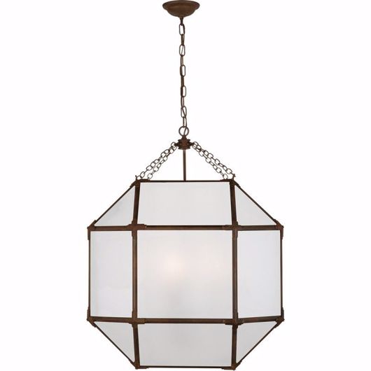 Picture of MORRIS LARGE LANTERN - ANTIQUE ZINC WITH FROSTED GLASS