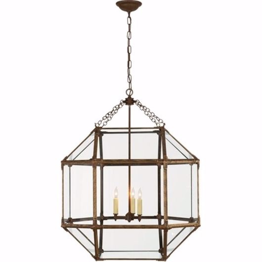Picture of MORRIS LARGE LANTERN - GILDED IRON WITH CLEAR GLASS