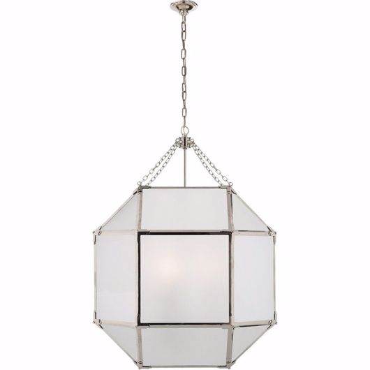 Picture of MORRIS LARGE LANTERN - POLISHED NICKEL WITH FROSTED GLASS