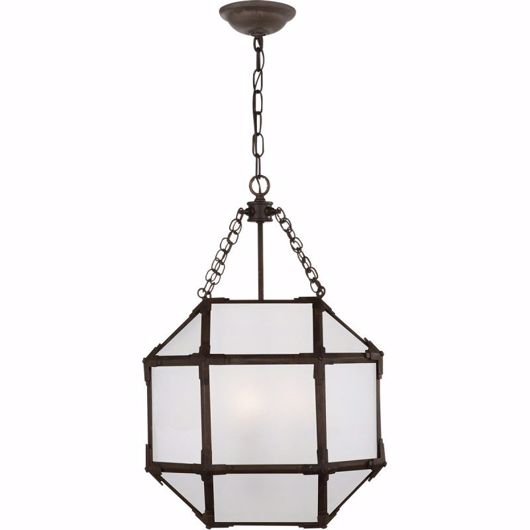 Picture of MORRIS SMALL LANTERN - ANTIQUE ZINC WITH FROSTED GLASS