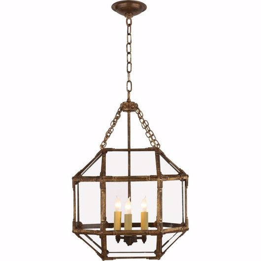 Picture of MORRIS SMALL LANTERN - GILDED IRON WITH CLEAR GLASS