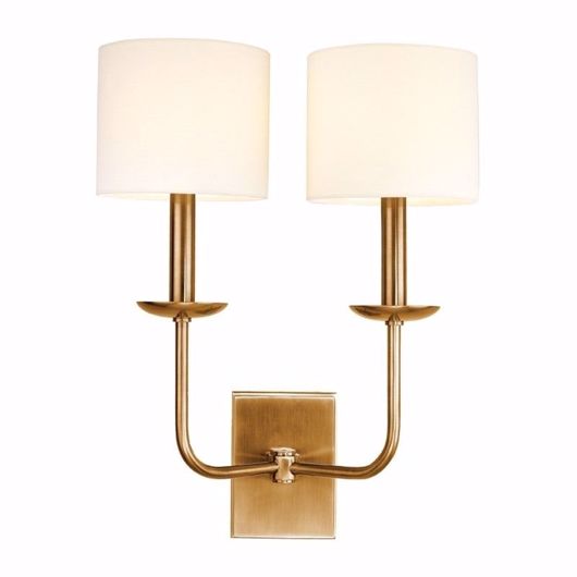 Picture of PRISTINE DOUBLE SCONCE - AGED BRASS