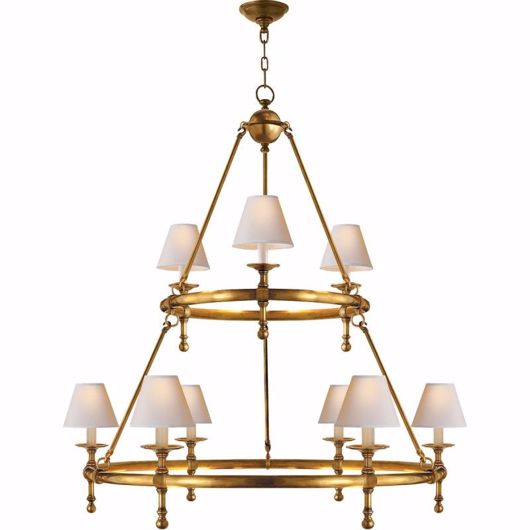 Picture of RING CHANDELIER--TWO TIER - HAND-RUBBED ANTIQUE BRASS