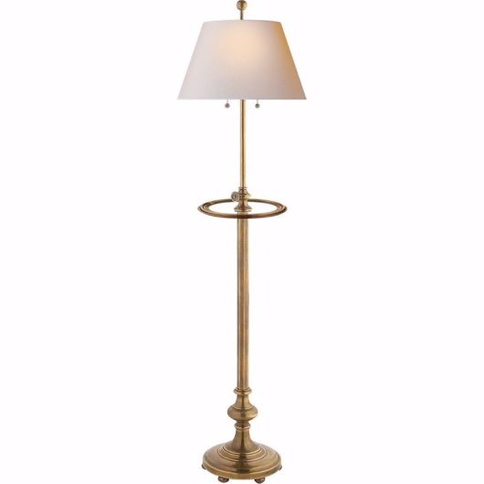 Picture of VALET FLOOR LAMP - ANTIQUE BURNISHED BRASS & NATURAL PAPER SHADE