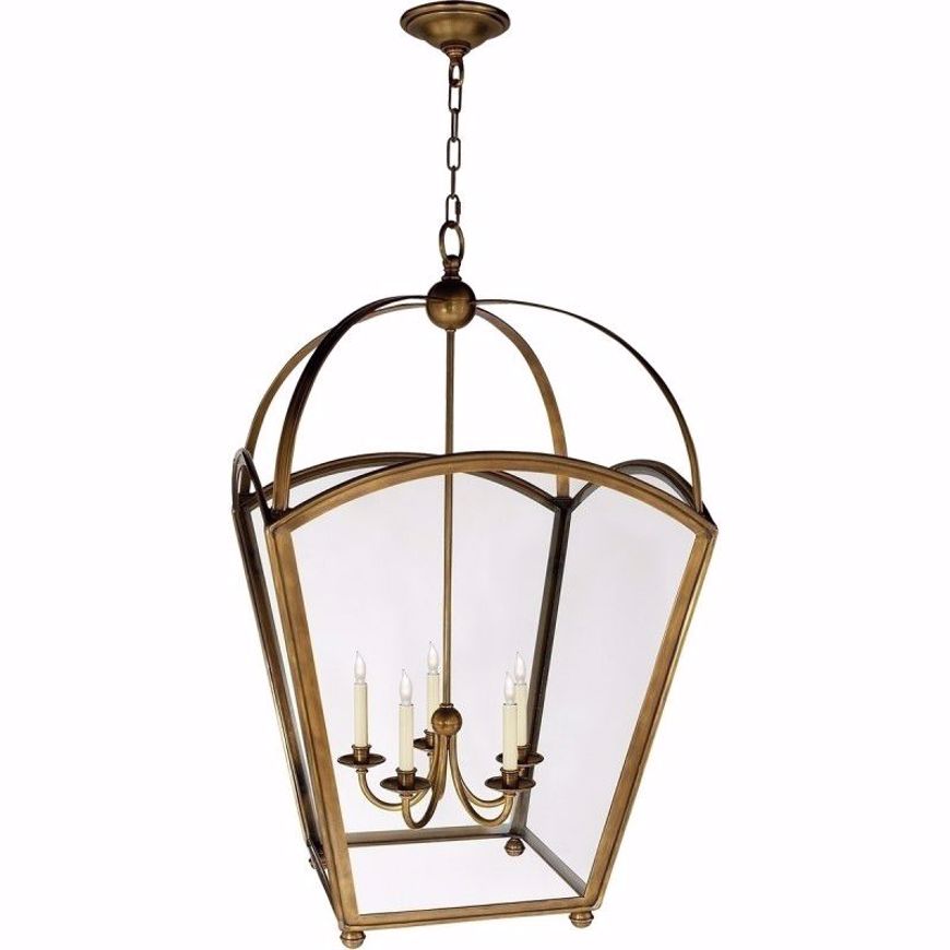 Picture of ARCH TOP LARGE TAPERED LANTERN - ANTIQUE BURNISHED BRASS