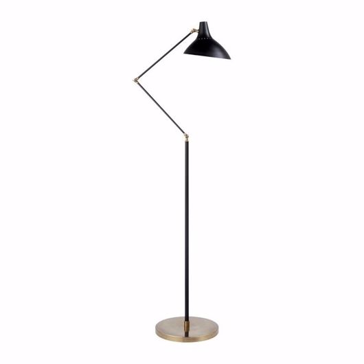 Picture of CHARLTON FLOOR LAMP - BLACK & HAND-RUBBED ANTIQUE BRASS