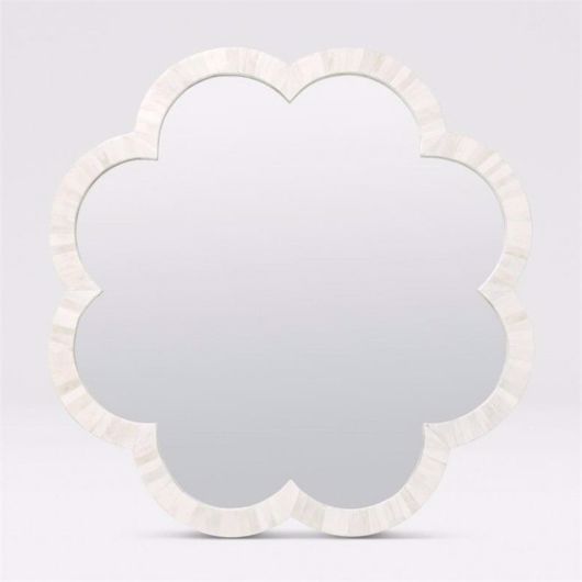 Picture of CLOVER MIRROR--LARGE--BONE