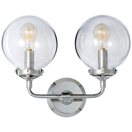 Picture of BISTRO DOUBLE LIGHT BATH SCONCE- POLISHED NICKEL