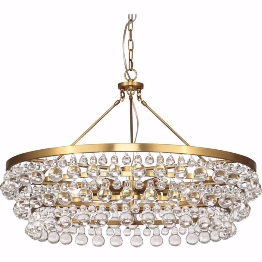 Picture of CLEAR ICE--LARGE CHANDELIER - ANTIQUE BRASS