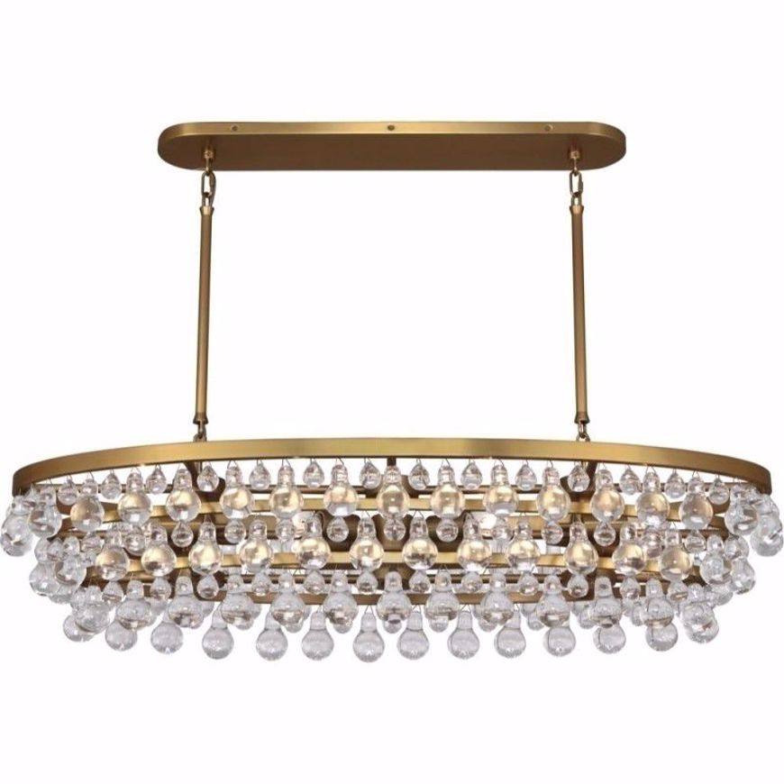 Picture of CLEAR ICE--OVAL LARGE CHANDELIER - ANTIQUE BRASS