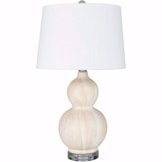 Picture of COLUMBUS TABLE LAMP - CREAM & WHITE MARBLED