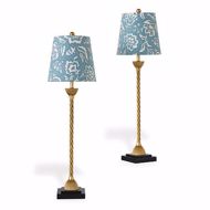 Picture of GOLD METAL TWIST BUFFET TABLE LAMPS, PAIR