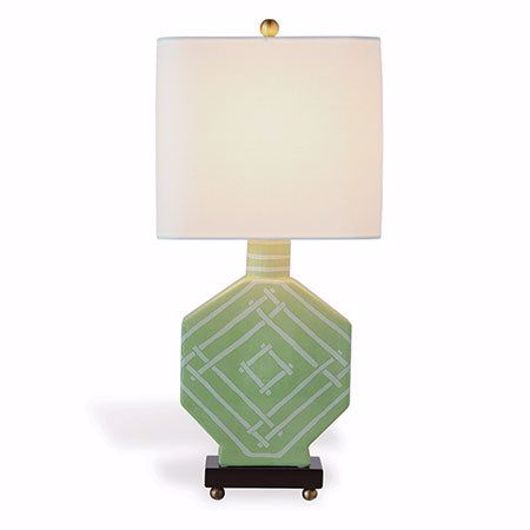 Picture of PALM GREEN FRETWORK BAMBOOZLED TABLE LAMP