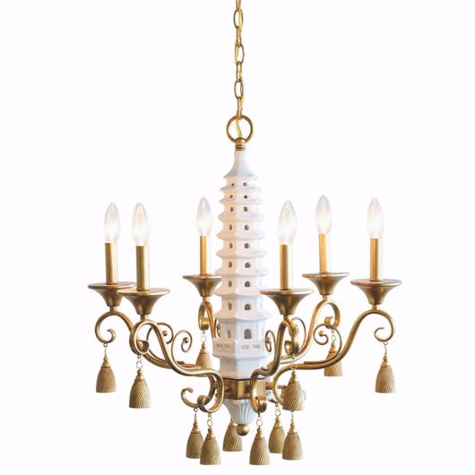 Picture of OH PAGODA CREAM CHANDELIER
